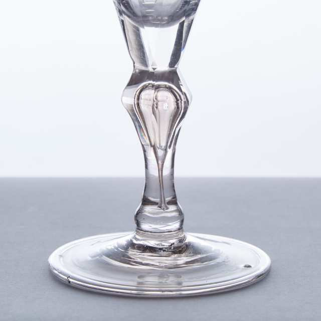 Continental Engraved Armorial Glass Goblet, probably Bohemian, c.1728