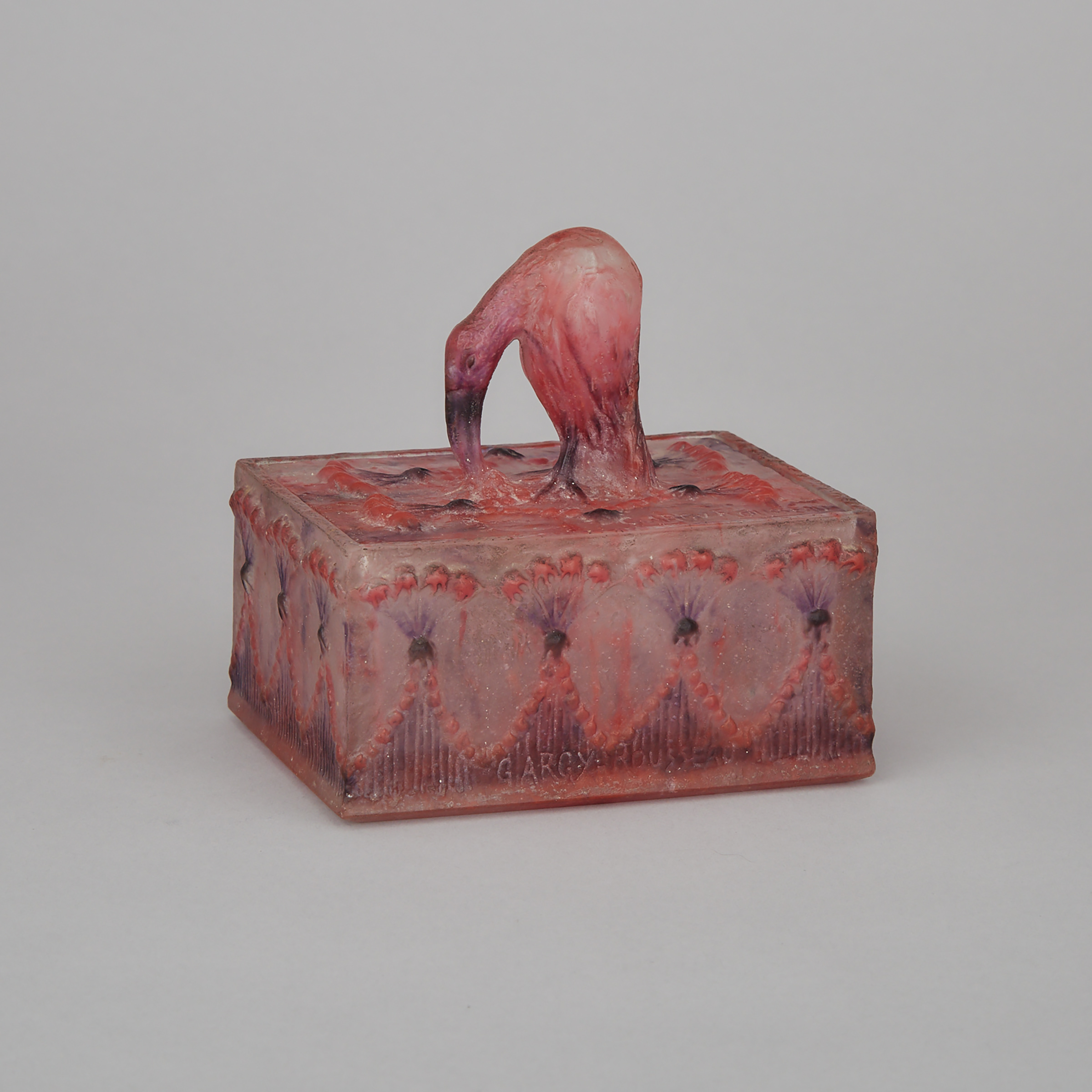 Gabriel Argy-Rousseau Pâte de Verre ‘Ibis’ Rectangular Covered Box, c.1920