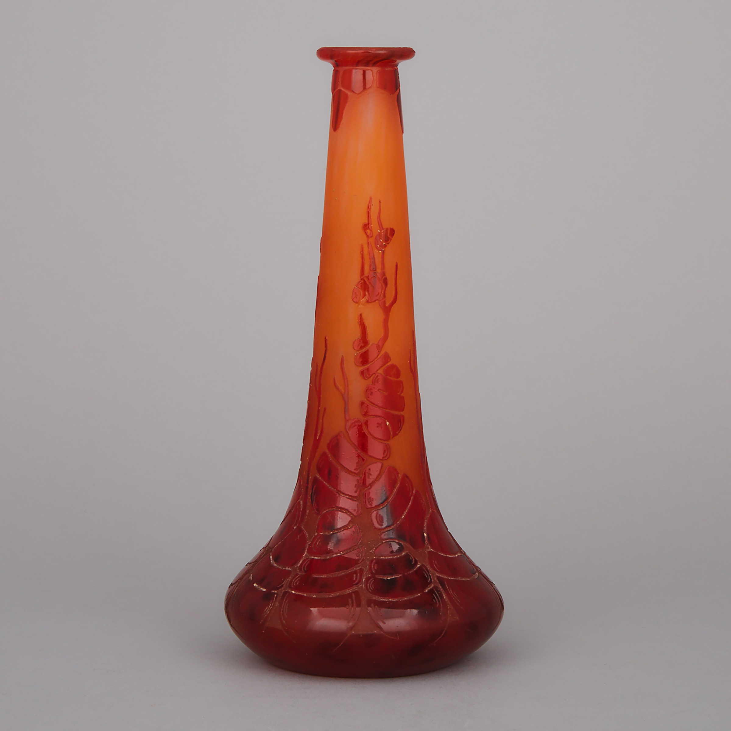 Le Verre Français Cameo Glass ‘Cedres’ Vase, c.1925