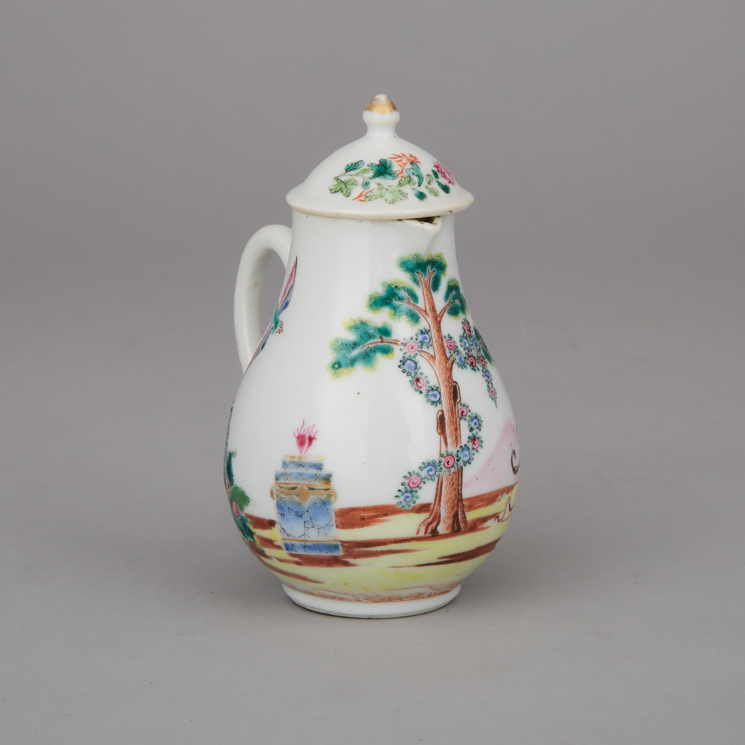 Chinese Export Porcelain ‘Valentine’ Pattern Covered Cream Jug, mid-18th century