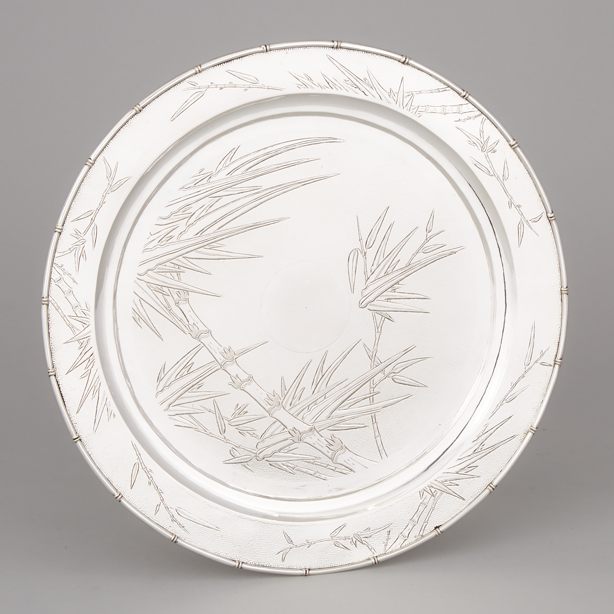 Chinese Export Silver Circular Salver, early 20th century