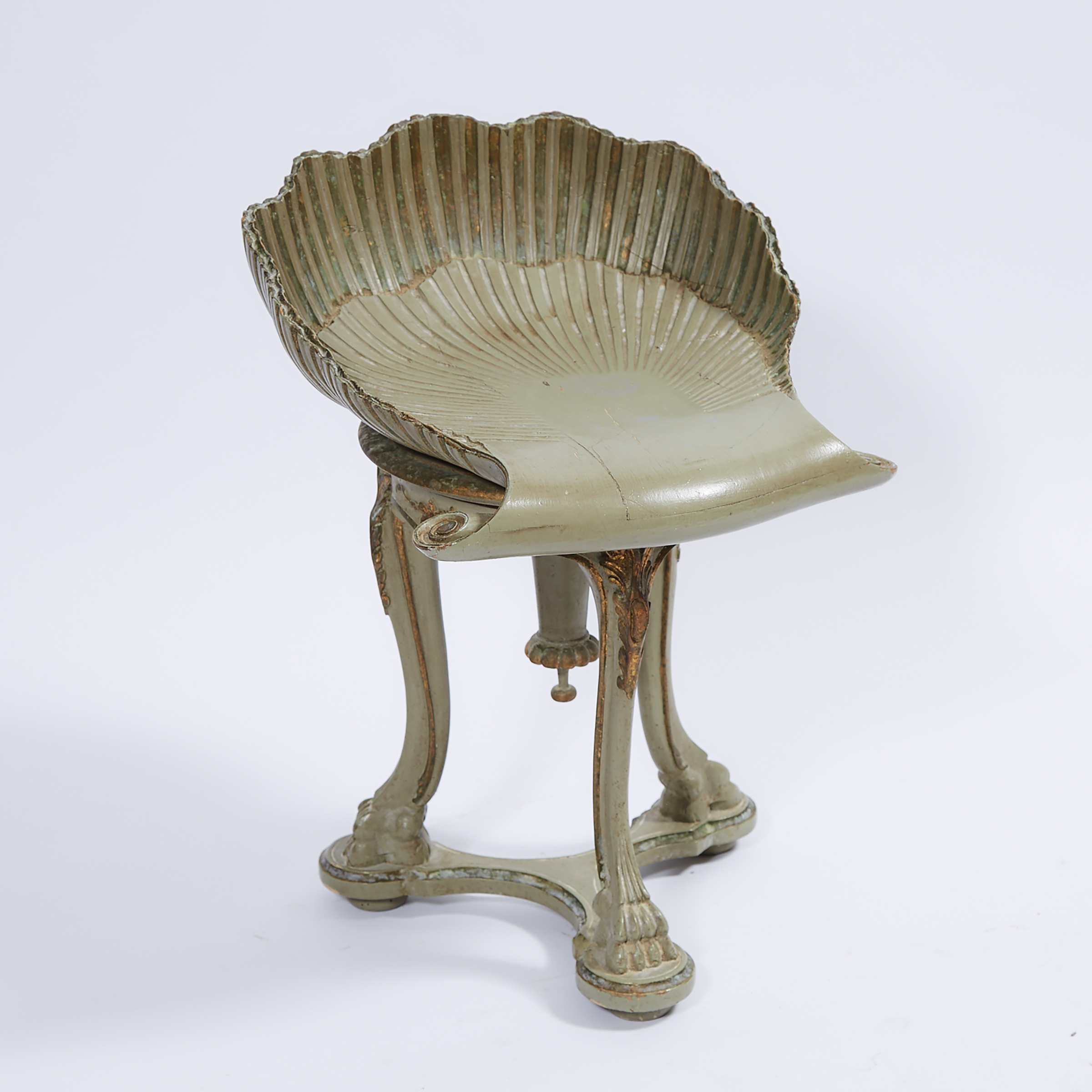 Italian Carved and Painted Grotto Stool, early 20th century