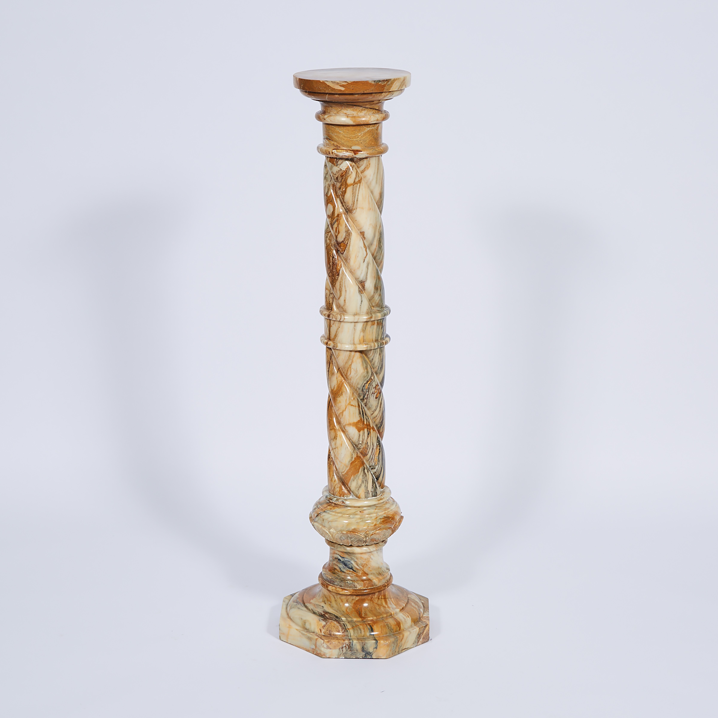 Italian Marble Column Form Pedestal, c.1900