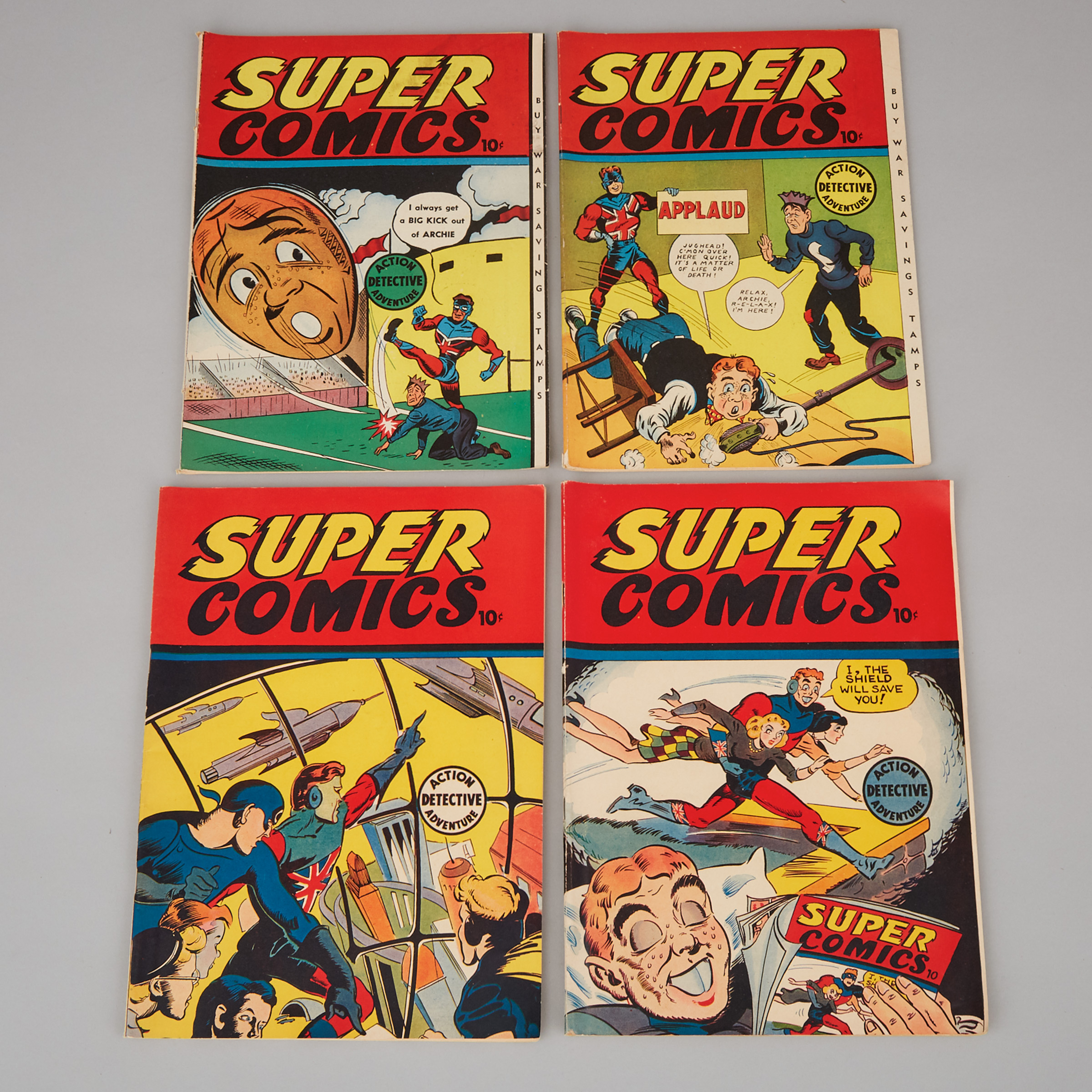 Four Canadian F. E. Howard Publications 'Super Comics', 1943-44
