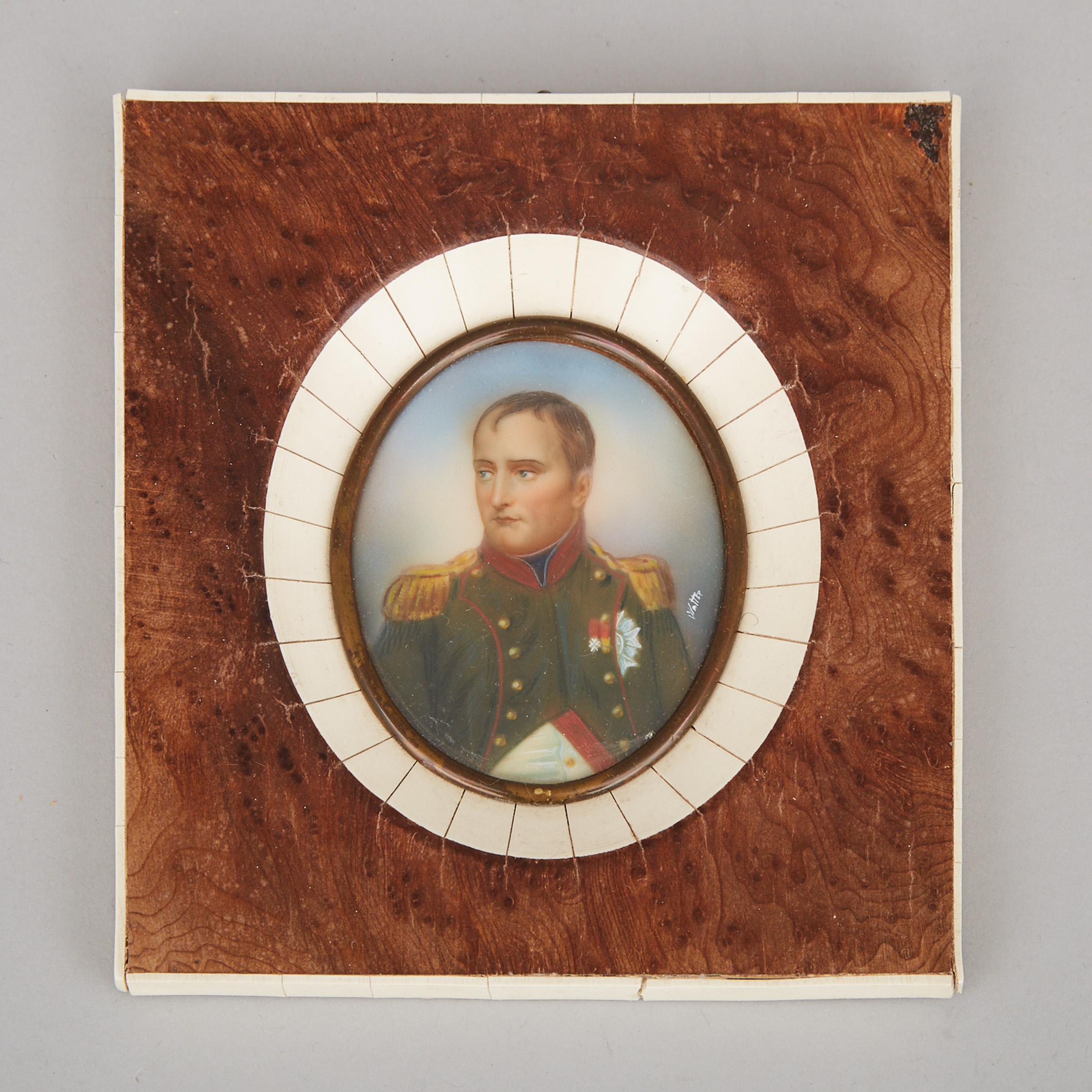 Portrait Miniature of Napoleon I, after Emile-Jean-Horace Vernet, mid 20th century