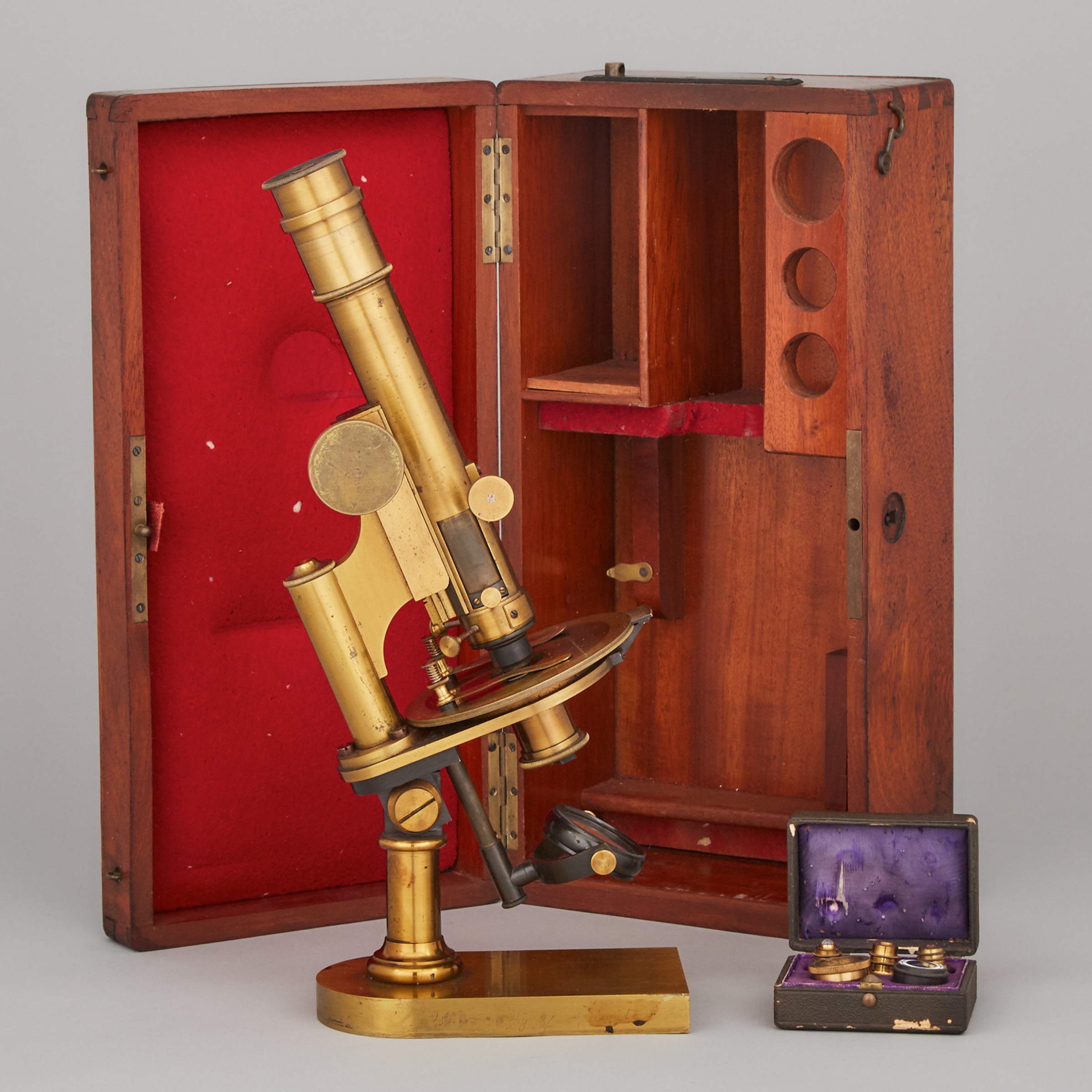 Edwardian Lacquered Brass Petrographic Microscope, early 20th century